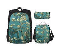 fifbird Set zaino 3 in 1 con portapranzo, astuccio per matite, elegante e durevole, set di zaino per la scuola -Spirit of The, Dipingere Mandorla, Taglia unica, Zaini Daypack
