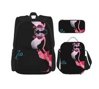 fifbird Set zaino 3 in 1 con portapranzo, astuccio per matite, elegante e durevole, set di zaino per la scuola, motivo: cavallo, Ciao Occhiali F, Taglia unica, Zaini Daypack