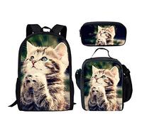 fifbird Set zaino scuola Cosmo esterno per studenti, borsa termica per il pranzo, 3 pezzi, Foreste norvegesi, Taglia unica, Zaini Daypack