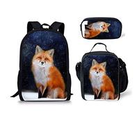 fifbird Set zaino scuola Cosmo esterno per studenti, borsa termica per il pranzo, 3 pezzi, Galassia Anim, Taglia unica, Zaini Daypack