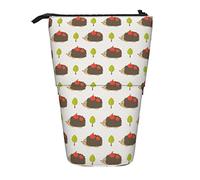 fifbird Stand Up Pencil Holder Lovely Cartoon Ricci Animale Verde Alberi Piccolo Modello Senza Cuciture Penna Sacchetto Leggero Cancelleria Telescopica Sacchetto Personalizzato Telescopico Astuccio,