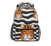 fifbird Ti-ger - Zaino unisex a righe, per scuola, viaggio, borsa a tracolla, zaino da scuola