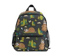 fifbird Zaino da 30,5 cm con animali della giungla tropicale, bradipo, zaino per scuola e portabottiglie, per asilo prescolare, leggero, Multicolore-1101, Taglia unica