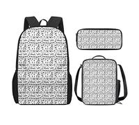 fifbird Zaino per computer portatile, portapranzo, portapenne, set da 3 pezzi, zaino per la scuola, personalizzato, alla moda, con stampa di cavalli, Musica Dream-bei, Taglia unica, Zaini Daypack