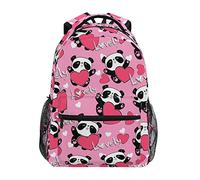 fifbird Zaino unisex carino panda amore con cuori borse per laptop scuola viaggi borsa per libri per affari, zaino per San Valentino zaino da scuola con cuore Panda
