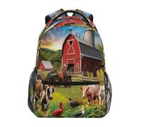 fifbird Zaino unisex con animali della fattoria, per computer portatile, per uomini e donne, leggero, da viaggio, università, zaino per la scuola