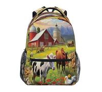 fifbird Zaino unisex con animali della fattoria, per computer portatile, per uomini e donne, leggero, da viaggio, università, zaino per la scuola