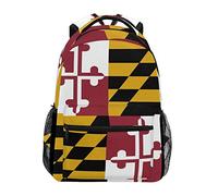 fifbird Zaino unisex con bandiera della Repubblica Democratica del Congo, per scuola, viaggi, escursionismo, campeggio, zaino da scuola, Bandiera del Maryland a colori, Taglia unica