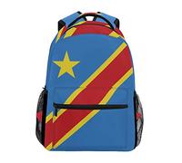 fifbird Zaino unisex con bandiera della Repubblica Democratica del Congo, per scuola, viaggi, escursionismo, campeggio, zaino da scuola, Rappresentante colore-democratico, Taglia unica