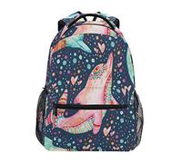 fifbird Zaino unisex con delfino e bolla di delfino, grande e durevole, per computer portatile, zaino per la scuola