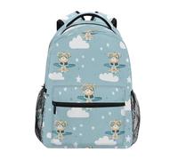 fifbird Zaino unisex con motivo orsi e occhiali per computer portatile, per uomini e donne, leggero, da viaggio, borsa universitaria per zaino da scuola