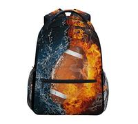 fifbird Zaino unisex con note musicali e pianoforte, borsa a tracolla per laptop da viaggio per donne e uomini, Color-rugby Calcio, Taglia unica