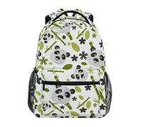 fifbird Zaino unisex con panda su rosso, borsa da viaggio per computer portatile, borsa da viaggio per lavoro, panda e bambù, zaini per la scuola