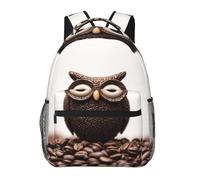 fifbird Zaino unisex da viaggio, con corvo e uccellini, grande capacità, leggero, per lavoro, escursionismo, zaino da scuola, Colore chicco di caffè Ow, Taglia unica