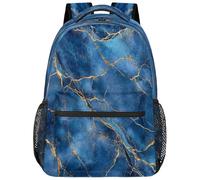fifbird Zaino unisex grande con scomparto per computer portatile, per adulti, per lavoro, viaggi e scuola, università, Colore blu Marble Wi, Taglia unica