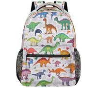 fifbird Zaino unisex grande con scomparto per computer portatile, per adulti, per lavoro, viaggi e scuola, università, Color-dinosaurs Testo, Taglia unica