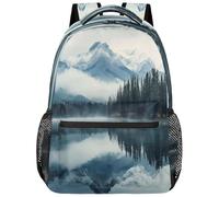 fifbird Zaino unisex grande con scomparto per computer portatile, per adulti, per lavoro, viaggi e scuola, università, Lago Color-montagna, Taglia unica