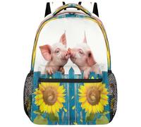 fifbird Zaino unisex grande con scomparto per computer portatile, per adulti, per lavoro, viaggi e scuola, università, Colore-carino maiali Sunf, Taglia unica