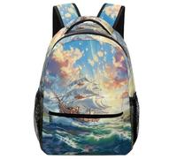 fifbird Zaino unisex unisex con barche a vela artistiche, bellissimo paesaggio, imbottito in schiuma, comodo e antistrappo, in tessuto, Colore: 8., Taglia unica