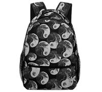 fifbird Zaino unisex Yin e Yang con albero bianco e nero, zaino da viaggio per computer portatile, borsa a tracolla, zaino per la scuola