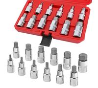 FIFIBANG 12 Pezzi Set di bussole per chiavi a brugola, 1/2" Set di bussole a bussola esagonali, Chiavi a Bussola 5,6,7,8,10,12,14,16,17,18,19,22 mm
