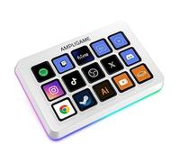 FIFINE AmpliGame Gaming Controller con 15 scorciatoie per OBS Streaming Studio con tasti macro, azioni trigger, controller RGB per PC Media per la creazione di contenuti/Office Work-D6 bianco