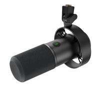 Fifine Dynamic, XLR/USB Podcast Recording PC Microfono per Vocal Streaming Voice-Over Gaming, Metallo Mic con Mic Mute, Jack Cuffie, Controllo Volume Control, Windscreen-Amplitank K688|Nero