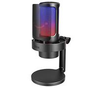 FIFINE Microfono da gioco, microfono USB per PC, per trasmissione, podcast, registrazione, microfono Condensatore per computer compatibile con PS4/PS5/Mac, con controllo RGB, tocco silenzioso- A8