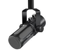 FIFINE Microfono dinamico USB/XLR per voce, podcast, streaming, registrazione, trasmissione, microfono da studio con pulsante mute, jack per cuffie per mixer PC/XLR -TANK6