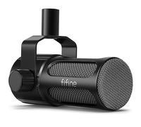 FIFINE Microfono dinamico XLR, microfono vocale da studio per registrazione, microfono per podcast XLR interamente in metallo con Mid-Boost, filtro low-cut per voice-over, compatibile con