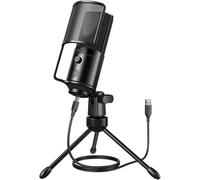 FIFINE Microfono USB per podcast, microfono a condensatore per PC Plug & Play, kit microfono con braccio a braccio, diaframma grande da 16 mm, pulsante mute per registrazione canto, streaming, YouTube