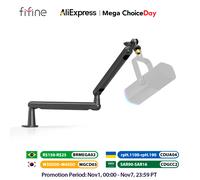 FIFINE Supporto per microfono con braccio basso regolabile con gestione dei cavi/supporto da scrivania, asta di sospensione per K688 Ampligame AM8-BM88