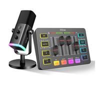 FIFINE XLR Streaming Microfono Dinamico per Podcasting, Mixer Audio PC con Interfaccia XLR (AM8 + SC3)