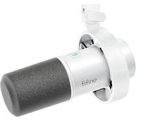 FIFINE XLR Studio Microfono Dinamico per Podcasting, Gaming Microfono USB per PC Mac PS4/5, Dinamico Microfoni Cardioide per registrazione vocale, podcasting, gaming, streaming - Bianco