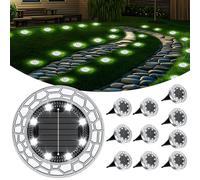 FIFlying 10 pezzi Luci Solari da Giardino 8 LED Lampade Solare da Terra Acciaio