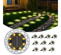 FIFlying 10 pezzi Luci Solari da Giardino 8 LED Lampade Solare da Terra Acciaio