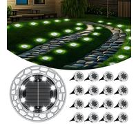 FIFlying 16 pezzi Luci Solari da Giardino 8 LED Lampade Solare da Terra Acciaio