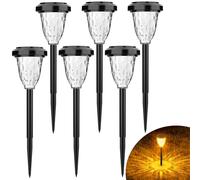 FIFlying 6 lampade solari per esterni, luci solari a LED, decorazione da giardino, IP65, impermeabile, per prati, cortili, sentieri, giardino, esterni, illuminazione del vialetto del garage, diametro