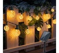 FIFlying Catena Luminosa Solare da Esterno 64 LED 11,6M Luce Bianca Calda IP65 Impermeabile con 8 Modalità di Luce, Timer e Funzione Memoria, Luci Solari Decorative per Giardino, Balcone e Cortile