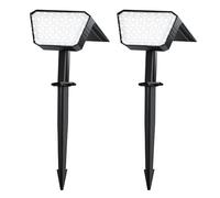 FIFlying Faretti Solari da Esterno 2 Pezzi, 44 LED Faretti Solari a LED da Esterno, 3 Modalità IP67 Impermeabile Lampade da Giardino per Cortile, Patio, Vialetto, Alberi - Bianco Freddo