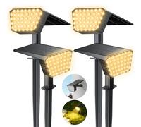 FIFlying Faretti Solari da Esterno, 4 Pezzi 44 LED Luci Solari da Esterno, 3 Modalità IP65 Impermeabile Lampade da Giardino per Cortile, Patio, Piscina, Vialetto, Alberi (Bianco Caldo)