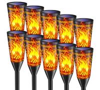 FIFlying Lamp Solari da Giardino, 10 Pezzi 12LED, Lanterna Solare da Esterno con Effetto Fiamma Realistico, IP65 Impermeabile, Lampada Solare a Fiamma per Giardino, Patio, Prato, Terrazza, Sentiero