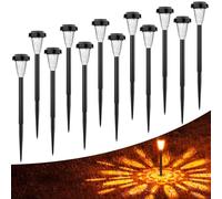 FIFlying Lampada Solare Giardino Esterno, 12 Pezzi Bianca Calda Luci Solari per Esterni, IP65 Impermeabile LED Luci Solari Giardino per Giardino, Cortile, Prato, Paesaggio, Vialetto