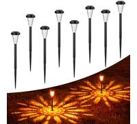 FIFlying Lampada Solare Giardino Esterno, 8 Pezzi Bianca Calda Luci Solari per Esterni, IP65 Impermeabile LED Luci Solari Giardino per Giardino, Cortile, Prato, Paesaggio, Vialetto