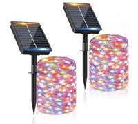 FIFlying Luci Solari Esterno【2 Pacchi】 16+2M 160LED Luci Solari da Giardino IP65 Impermeabili Multicolore 8 Modalità, Catena Luc Esterno Decorative Giardino Albero Patio Terrazze Festival Matrimoni