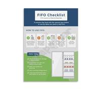 FIFO Checklist Poster First In First Out Food Safety Guide for Kitchen Management Wall Art Canvas for Home Decor(Unframed,08x12inch(20x30cm))