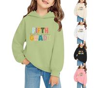 Fifth Grade Felpa con cappuccio per ragazzi e ragazze, con cappuccio per il primo giorno di scuola, maglione con cappuccio, a maniche lunghe, vestibilità larga, abbigliamento preppy, stampa divertente