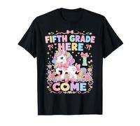 Fifth Grade Here I Come Unicorn 5th Grader Back To School Maglietta