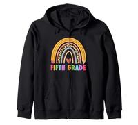 Fifth Grade Teacher Student Boho Rainbow Back To School Felpa con Cappuccio