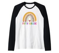 Fifth Grade Teacher Student Boho Rainbow Back To School Maglia con Maniche Raglan